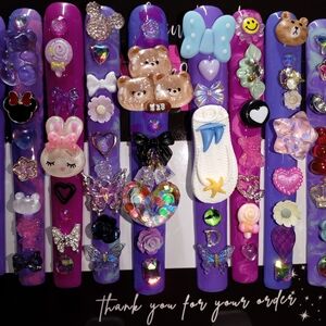 Purple 10XL Square Junk Press On Nails large